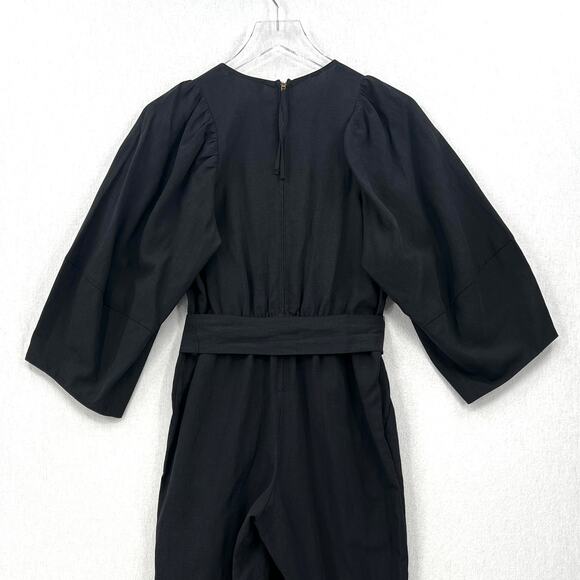 A PIECE APART Meru Jumpsuit Womens 0 Black Balloon Sleeve Belted Crop One Piece - Picture 7 of 16